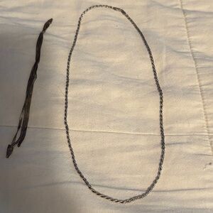 Sterling Silver Rope  Chain Necklace and Bracelet